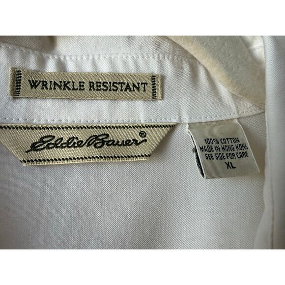 Vintage Eddie Bauer Crisp White Cotton Button Down Shirt XL | Capsule Minimalist - Picture 3 of 5